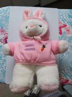 Pluche knuffel konijn vrolijk pasen, Ophalen of Verzenden, Nieuw, Konijn