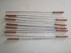 12 grote vlees/vispinnen voor BBQ (49 cm), Ophalen of Verzenden, Gebruikt, Inox of Chroom, Bestekset