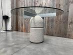 Zeldzame grote design Saporiti glazen tafel uit de jaren 70, Huis en Inrichting, Tafels | Eettafels, Gebruikt, Ophalen of Verzenden
