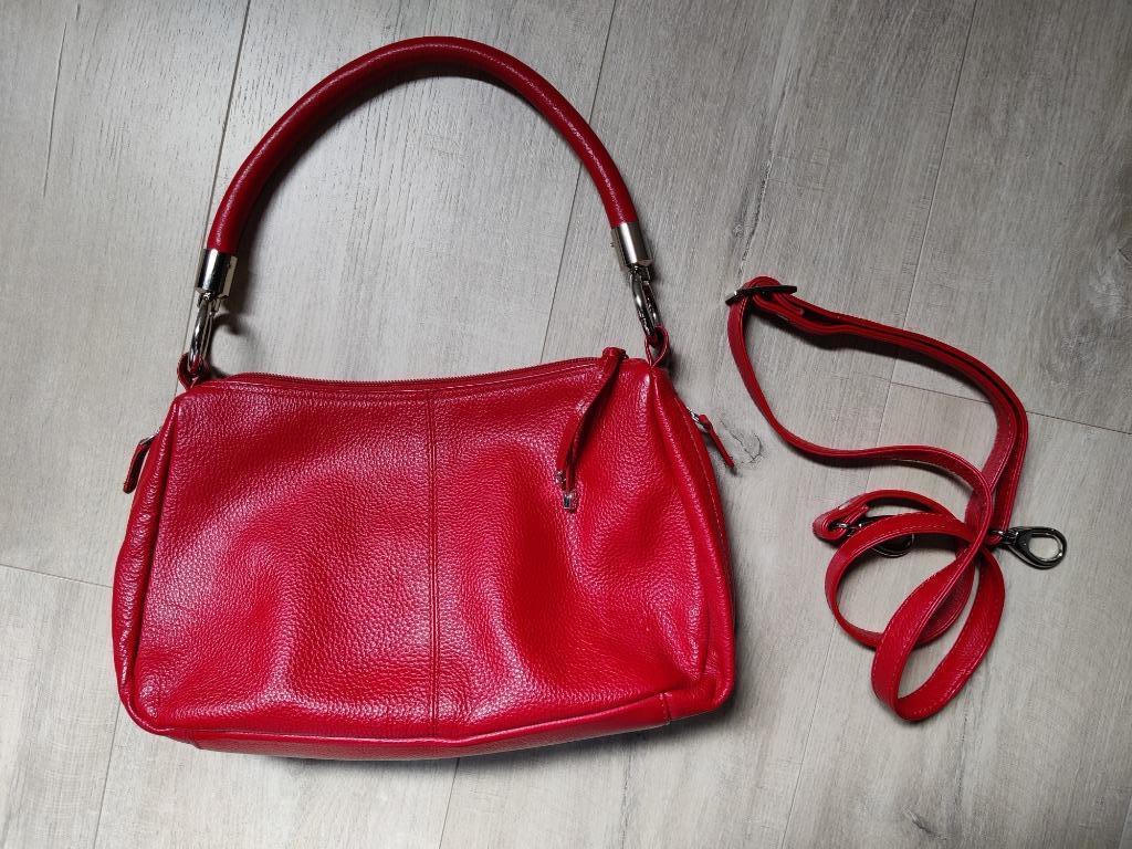 handtas Crinkles in rood leder, Enlèvement ou Envoi, Comme neuf, Rouge, Sac à main