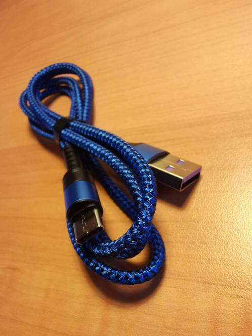 USB C kabel 5A quick charge 1 meter blauw, Telecommunicatie, Mobiele telefoons | Telefoon-opladers, Nieuw, Overige merken, Ophalen of Verzenden