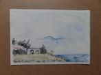 aquarel, aan twee kanten ca 10 x 15 cm, Kunstenaar Letu, Verzenden