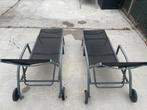 Te koop 2 ligbedden, Tuin en Terras, Ligbedden, Ophalen, Gebruikt, Overige materialen, Verstelbaar