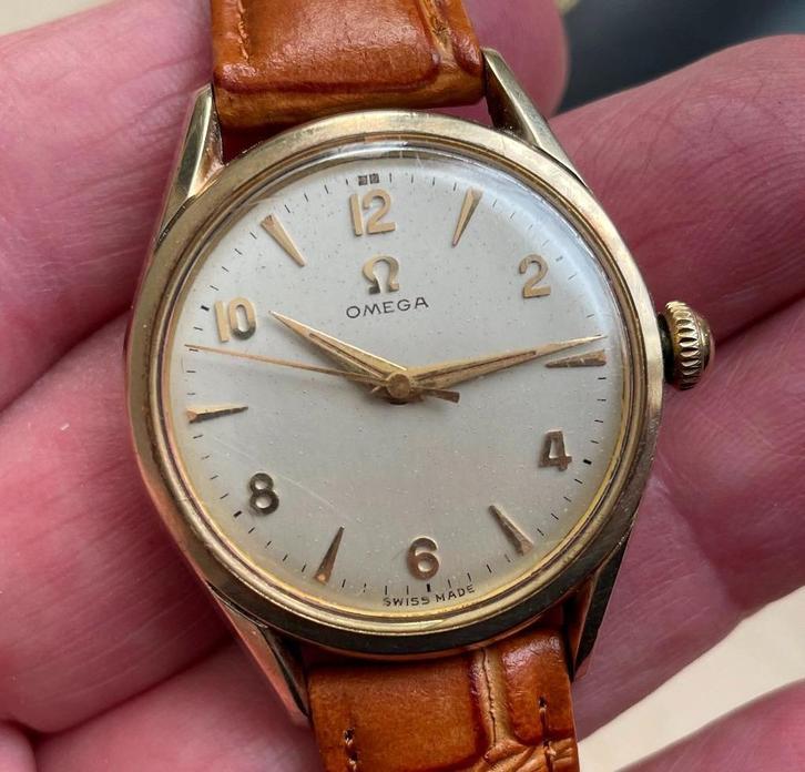 OMEGA mechanisch horloge in goud en staal cal 420, Handtassen en Accessoires, Horloges | Heren, Zo goed als nieuw, Polshorloge