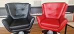 Tournez les sièges en cuir véritable rouge ou noir individue, Maison & Meubles, Fauteuils, Comme neuf, Enlèvement ou Envoi
