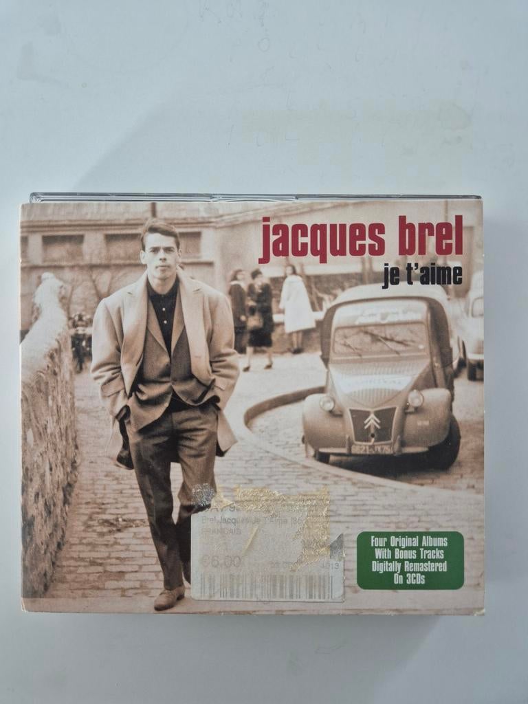 3CD  Jacques Brel  -  je t'aime, Cd's en Dvd's, Ophalen of Verzenden, Zo goed als nieuw