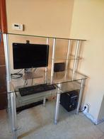 Moderne glazen bureau, Huis en Inrichting, Bureaus, Ophalen, Zo goed als nieuw, Bureau