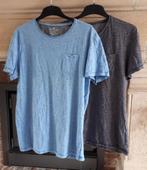 2 t-shirts KM-Tom Tailor pour hommes-mélange-XL-Bleu/gris, Bleu, Tom Tailor, Porté, Taille 56/58 (XL)