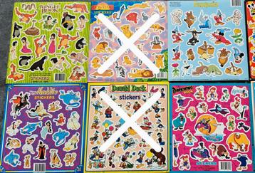 Disney stickers (Jungle Boek, Aladdin, Hook, Fantasia, Duck) beschikbaar voor biedingen