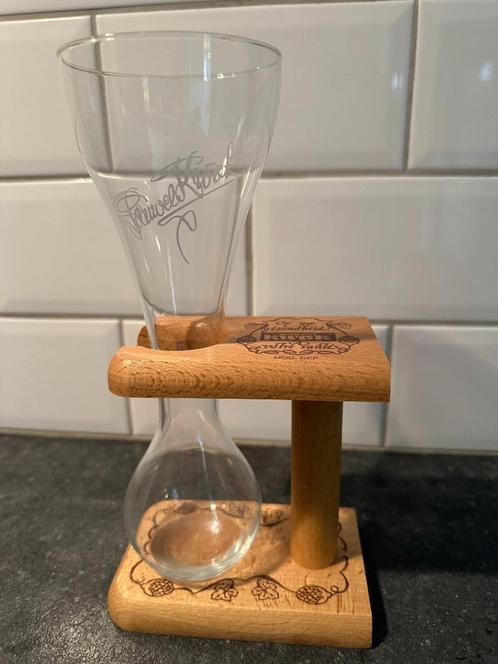 Origineel Pauwel Kwak glas met houten houder, Verzamelen, Glas en Drinkglazen, Zo goed als nieuw, Bierglas, Ophalen
