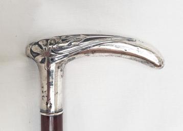 Wandelstok Art Nouveau zilver . beschikbaar voor biedingen