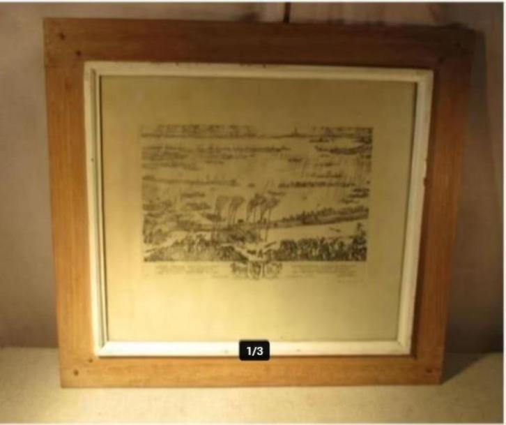 Mooie Ets 'Watergolven missen de kracht' - R De Coninck, Antiek en Kunst, Kunst | Etsen en Gravures, Ophalen of Verzenden