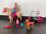 Barbie met paard hond en fiets, Gebruikt, Ophalen, Barbie