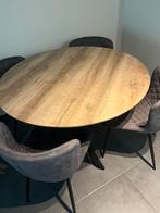 Ronde eettafel uit mangohout, Huis en Inrichting, Tafels | Eettafels, Ophalen, Rond, Zo goed als nieuw, Vier personen