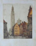ALFRED VAN NESTE / KATHEDRAAL ANTWERPEN / KLEURETS 85x69cm, Antiek en Kunst, Kunst | Etsen en Gravures, Ophalen