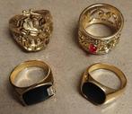 Heren Ringen (4) Maat 10 / Plated Gold, Ophalen, Nieuw, Met strass