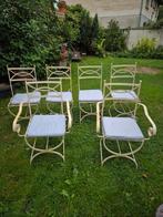 ensemble chaises et fauteuil en fer forgé, Enlèvement, Utilisé