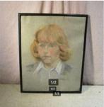Mooie Tekening 'Vrouw met Blonde Haren' - Odette Hellebuyck, Ophalen of Verzenden