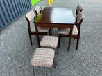 Jaren 60 vintage design tafel en stoelen, Huis en Inrichting, Tafels | Eettafels, Ophalen, Jaren 60, Zo goed als nieuw, Vier personen