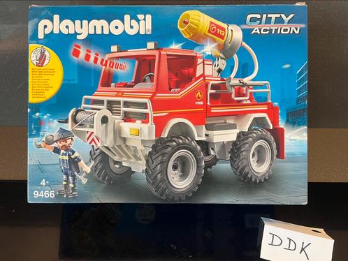Playmobil Brandweer terreinwagen met waterkanon, Kinderen en Baby's, Speelgoed | Playmobil, Zo goed als nieuw, Complete set, Ophalen of Verzenden