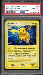 Raichu Holo PSA 8 - 15/123 - Mysterious Treasures 2007, Hobby en Vrije tijd, Verzamelkaartspellen | Pokémon, Verzenden, Zo goed als nieuw