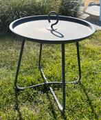 Bijzettafel tuintafel metaal grijs met patine, Tuin en Terras, Tuintafels, Ophalen, Gebruikt, Rond, Metaal