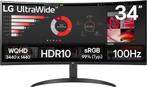 LG 34WR55QK - 34 inch - (QHD) - Ultrawide, Computers en Software, Monitoren, Ophalen, 3 tot 5 ms, In hoogte verstelbaar, Nieuw