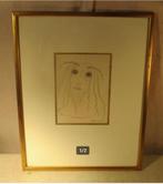 Mooi Moderne Tekening 'Bok met Baard' - Rita Toelen, Antiek en Kunst, Kunst | Tekeningen en Fotografie, Ophalen of Verzenden