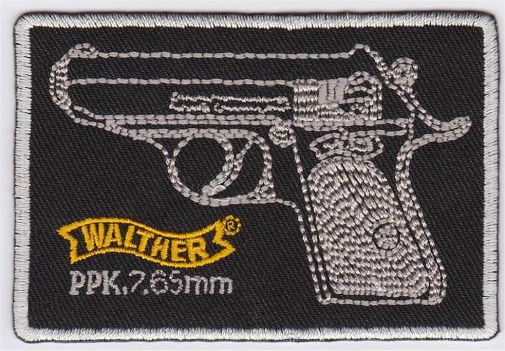 Walther PKK 7.65mm stoffen opstrijk patch embleem #1, Verzamelen, Kleding en Patronen, Nieuw, Verzenden