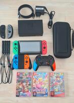 Nintendo Switch in uitstekende staat set met TOPgames, Consoles de jeu & Jeux vidéo, Enlèvement ou Envoi, Avec 3 manettes ou plus