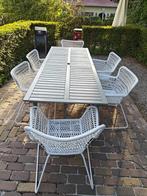 Terras Set avec 6 chaises, Tuin en Terras, Ophalen of Verzenden, Zo goed als nieuw