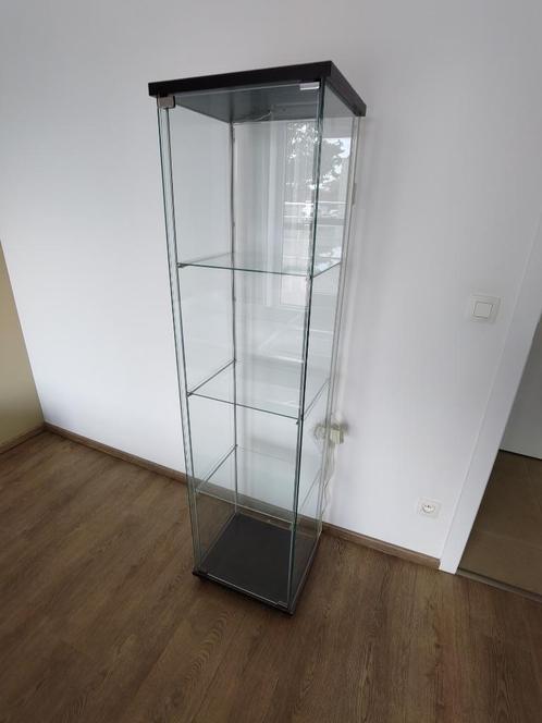 Glazen vitrinekast, Huis en Inrichting, Kasten | Vitrinekasten, Gebruikt, 150 tot 200 cm, Minder dan 50 cm, 25 tot 50 cm, Met deur(en)