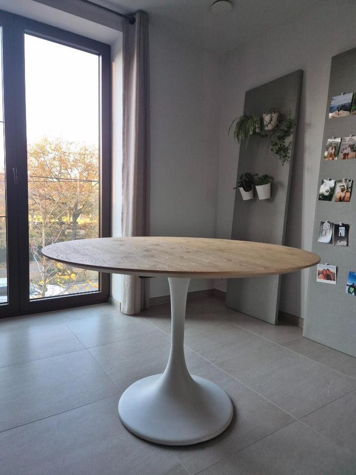 Ronde eettafel, Huis en Inrichting, Tafels | Eettafels, Gebruikt, 100 tot 150 cm, 100 tot 150 cm, Vijf personen of meer, Rond