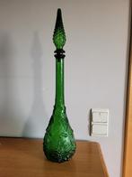Groene karaffles in Empoli-glas uit de jaren 60, Huis en Inrichting, Woonaccessoires | Vazen, Glas, Zo goed als nieuw, Ophalen