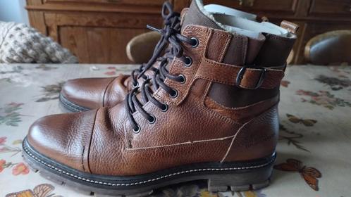Bullboxer heren veterlaarzen, leder , cognackleur maat 45, Kleding | Heren, Schoenen, Zo goed als nieuw, Boots, Ophalen of Verzenden