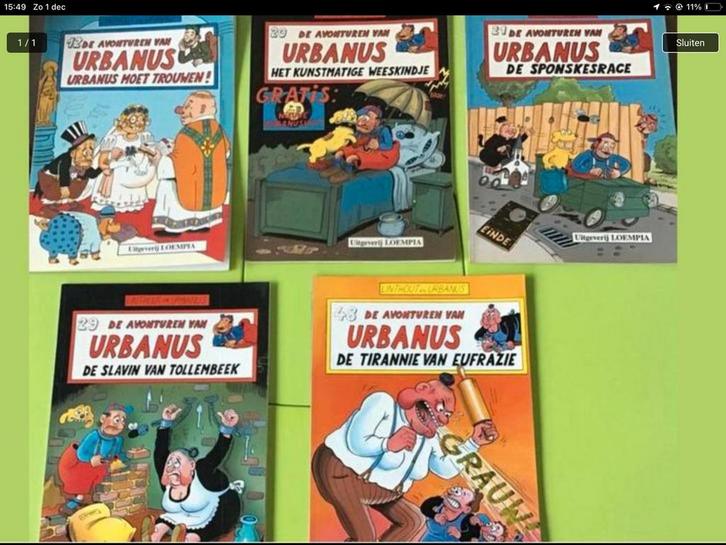 1 lot van 5 strips van Urbanus, Tickets en Kaartjes, Kortingen en Cadeaubonnen