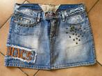 Kaporal blauwe jeansrok US 31 Europe 39 met borduur, Maat 38/40 (M), Kaporal, Gedragen, Boven de knie