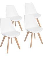 4 tafelstoelen, Huis en Inrichting, Stoelen, Overige materialen, Wit, Nieuw, Ophalen of Verzenden