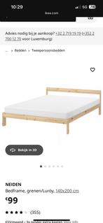 Twijfelaar bedframe + lattenbodem Ikea, Ophalen, Zo goed als nieuw, Twijfelaar