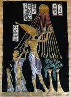 Egypte *  papyrus schilderij *  Aanbidding van de zon, Antiek en Kunst, Ophalen of Verzenden