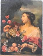 Antiek schilderij op paneel, gesigneed- Klassieke Schoonheid, Ophalen of Verzenden