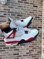 Air Jordan 4 Retro GS “Red Cement”, Wit, Ophalen of Verzenden, Sneakers, Gedragen