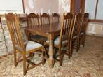 Eettafel met 8 stoelen eik, Huis en Inrichting, Tafels | Eettafels, Ophalen, Gebruikt, Rustiek, Eikenhout