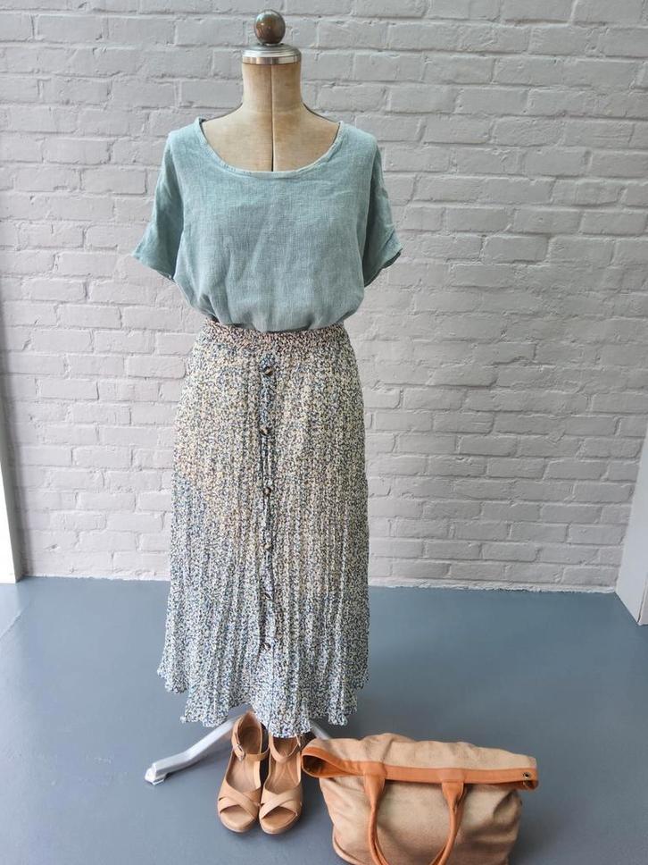 Aquamarijnkleurige blouse met zijzakjes - Paprika, Kleding | Dames, Blouses en Tunieken, Zo goed als nieuw, Maat 46/48 (XL) of groter