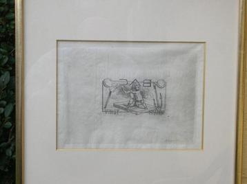 1 DESSIN CRAYON SIGNÉ DE WITTE ADRIEN LIÈGE ANCIEN BILLET, Enlèvement ou Envoi