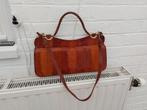 Sac cuir croco vintage, Handtassen en Accessoires, Tassen | Damestassen, Ophalen of Verzenden, Zo goed als nieuw, Bruin