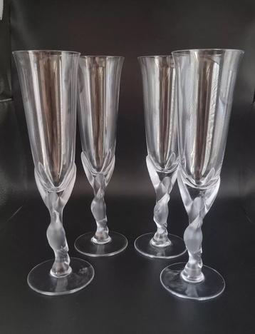 4 Fabergé champagne glazen in perfecte staat