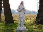 Beeld Heilig Hart op Sokkel - 150 cm - Steen, Tuin en Terras, Ophalen of Verzenden, Steen, Mensenbeeld