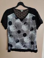 T-shirt 'Bleu Bonheur' 42/44, Zwart, Maat 42/44 (L), Zo goed als nieuw, Korte mouw