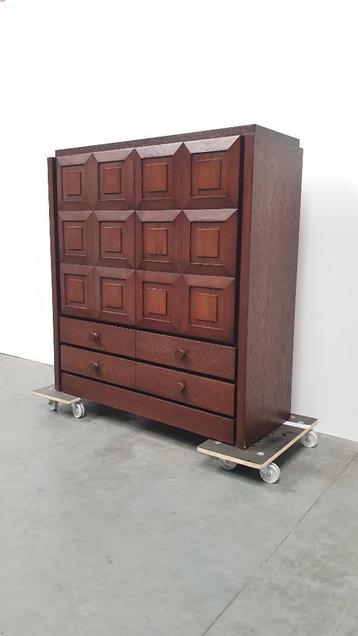 Brutalist vintage De Coene style barkast beschikbaar voor biedingen